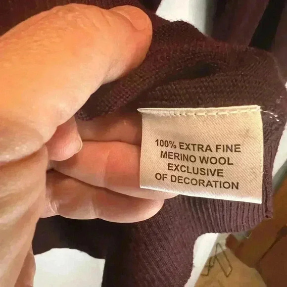 Tailorbyrd Sweater Large Men Tan 100% Merino Wool 1/4 Zip Made in Italy - Picture 5 of 5